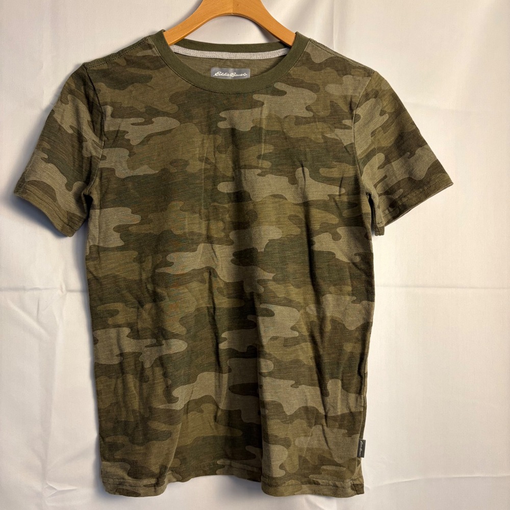 Eddie Bauer Kids Green Camo Short Sleeve T-Shirt Size M 10/12 Camouflage Tee